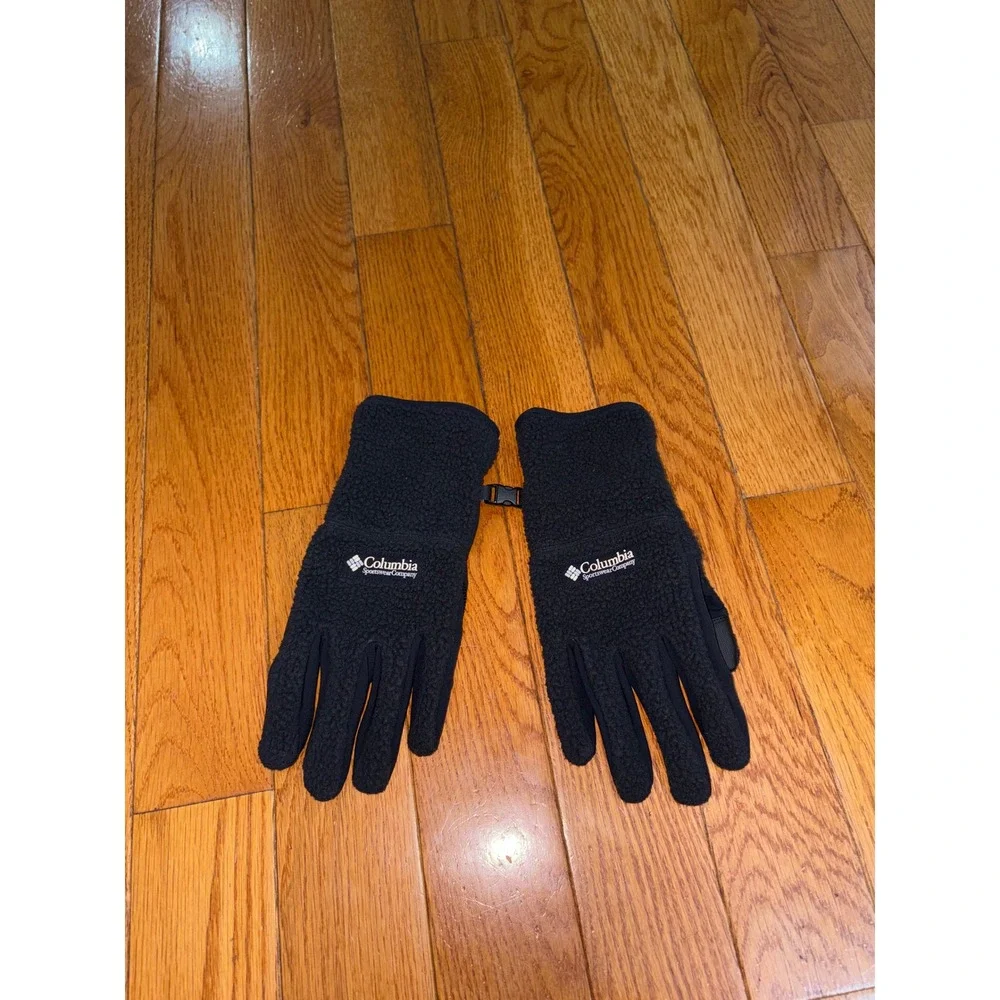 Columbia Sportswear Womens Black Fleece Sherpa Winter Gloves XL Sporty Outdoor